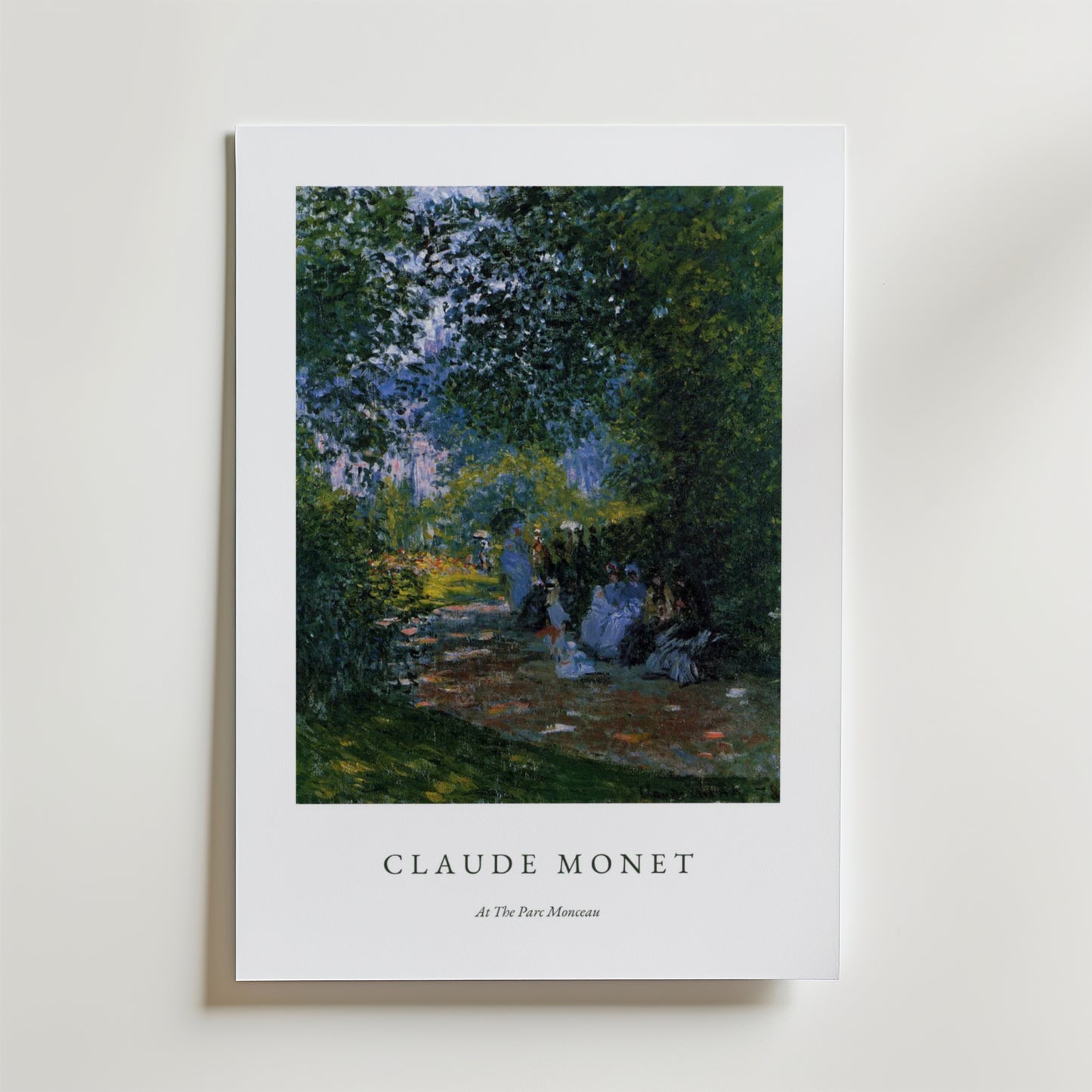 Claude Monet ved parc monceau plakat