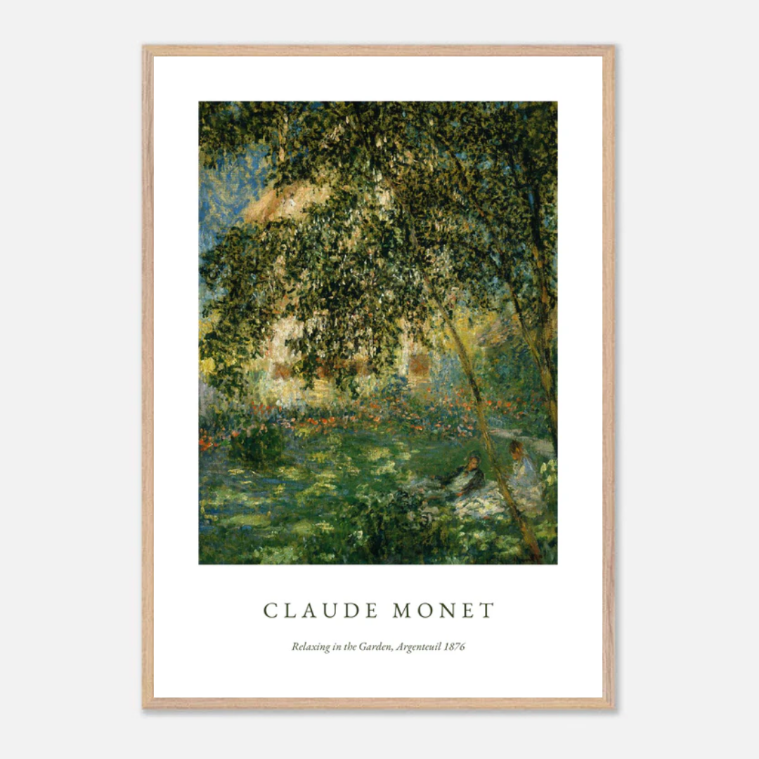 Claude Monet Relaxing In The Garden Poster