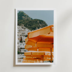 Orange Beach Umbrellas Poster