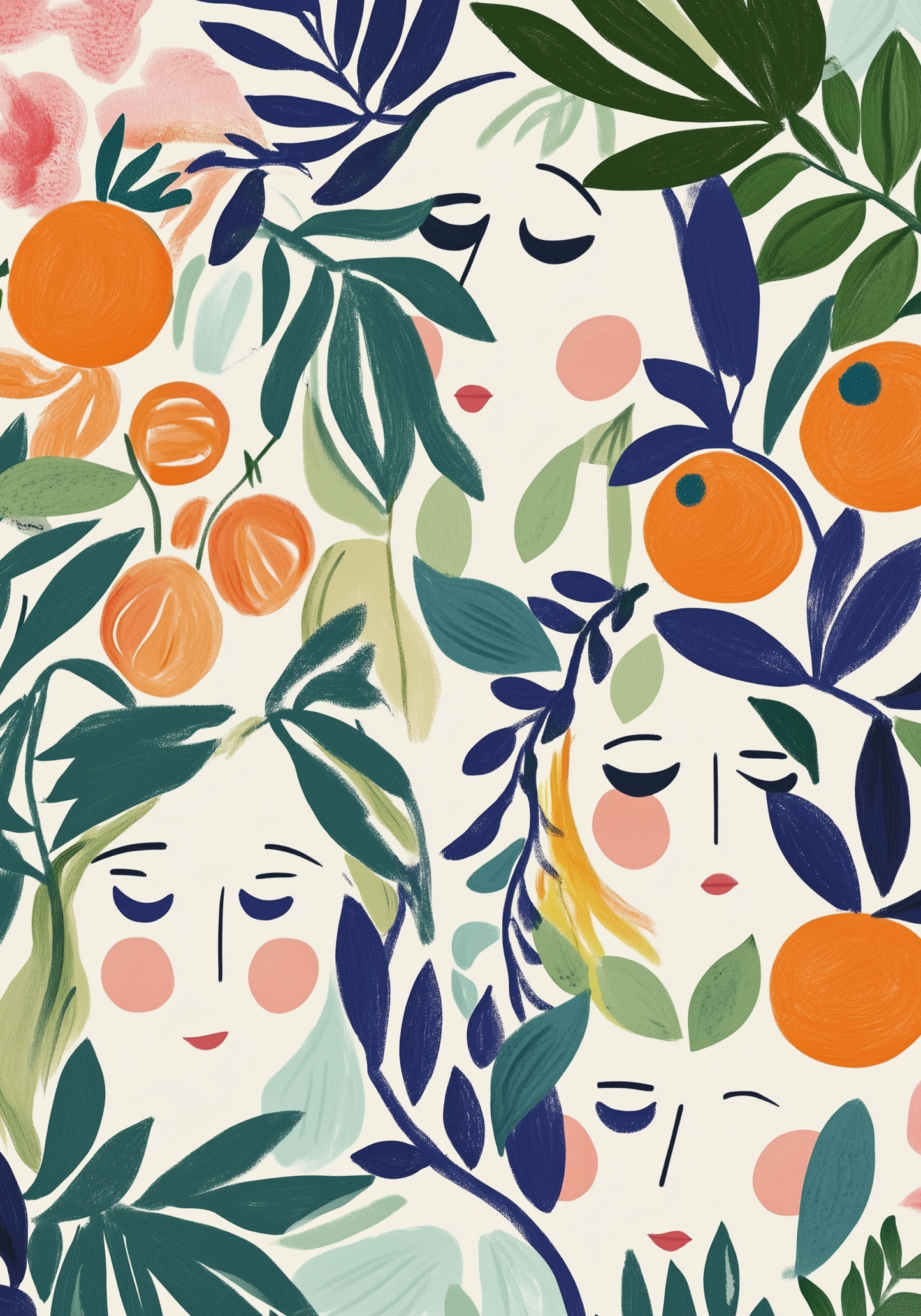 Faces in Bloom Poster