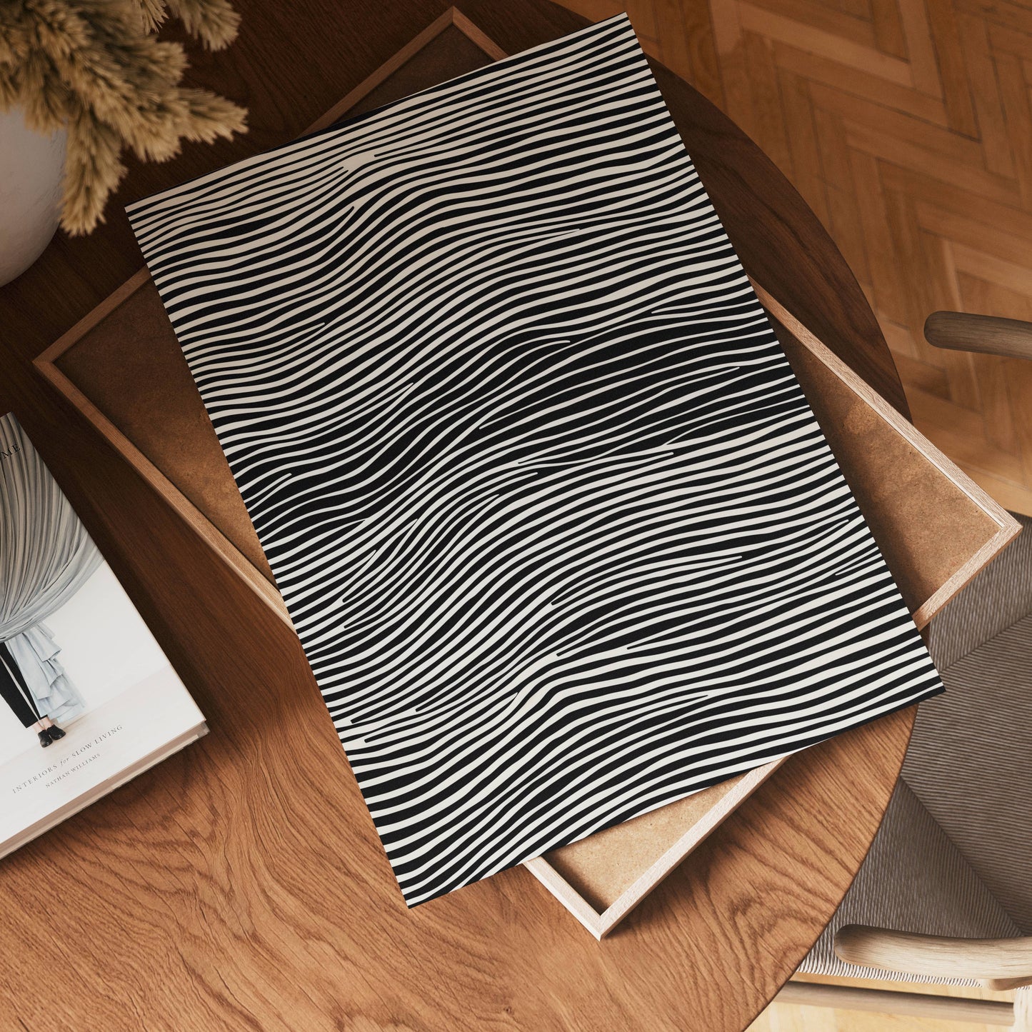 Monochrome Waves Poster