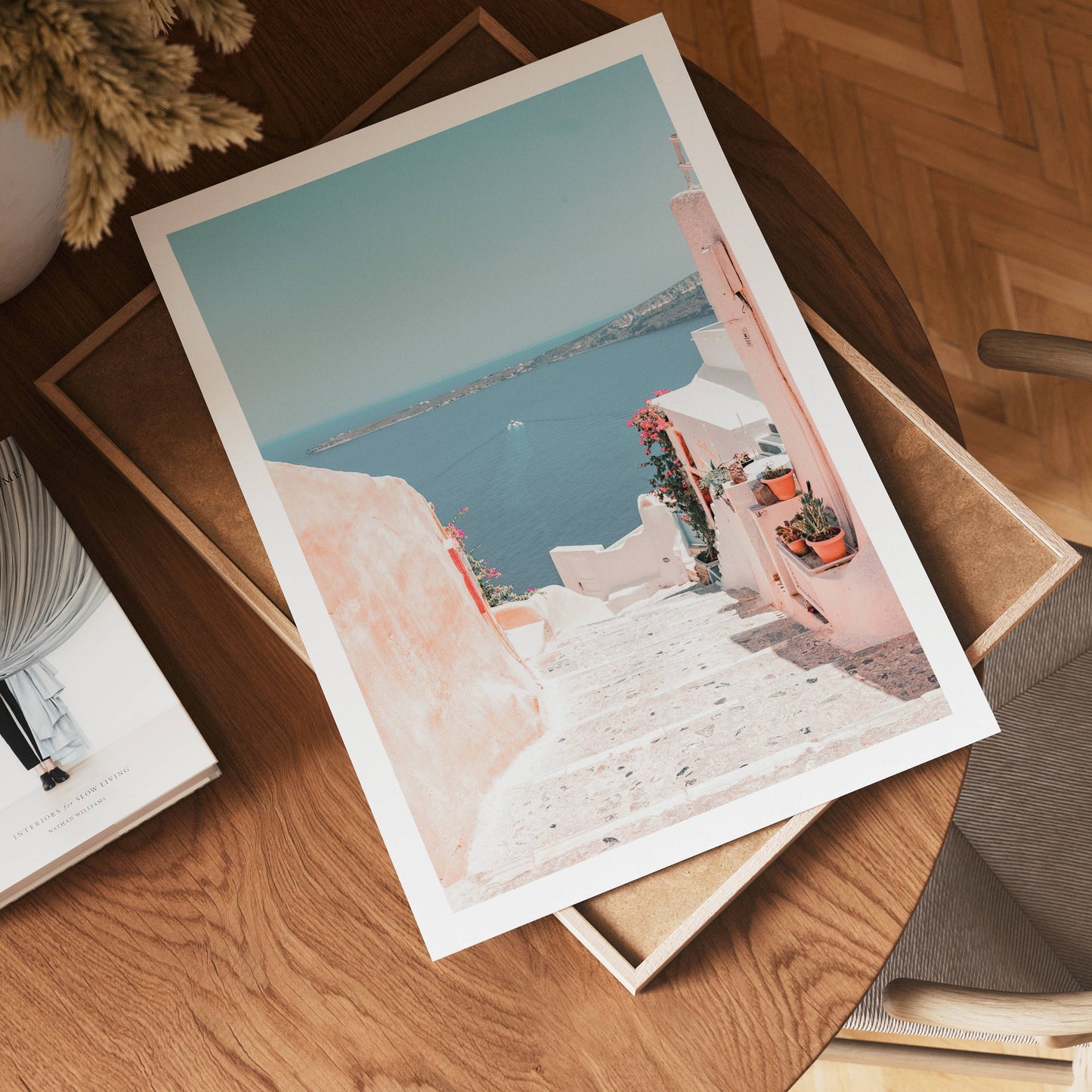 Santorini Horizon Path Poster