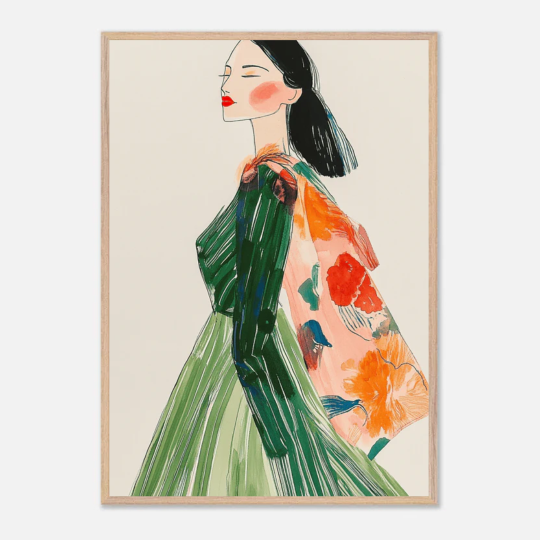 Woman With Coat Poster