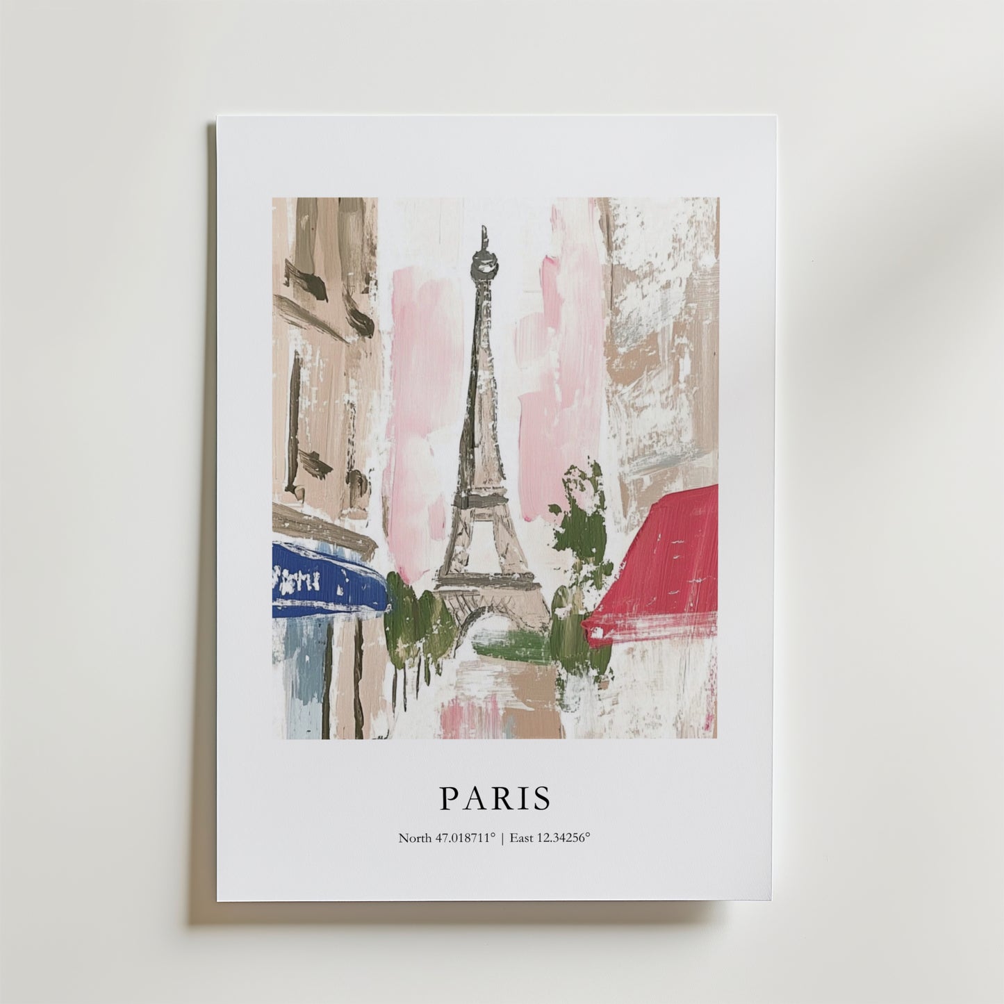 Pastel i Paris koordinater plakat