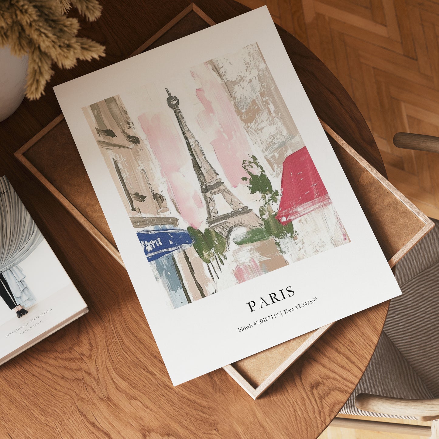 Pastel i Paris koordinater plakat
