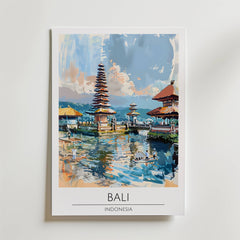 Bali Temple Reflections Poster