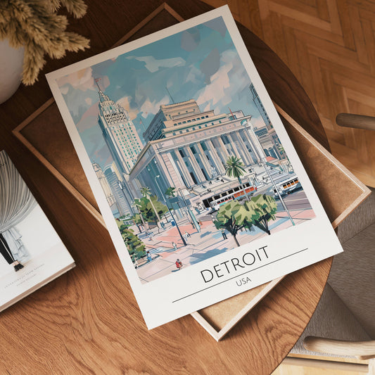 Detroit City Landmark Poster