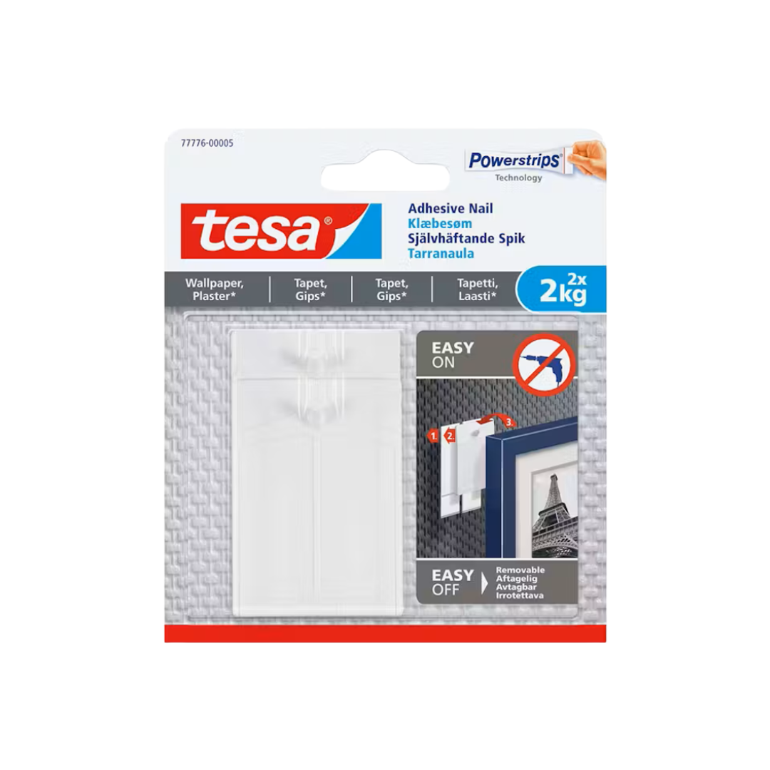 Tesa Dubbelhäftande Väggkrok 2st x 2kg