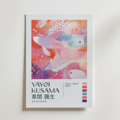 Yayoi Kusama Floating Koi Harmony Poster