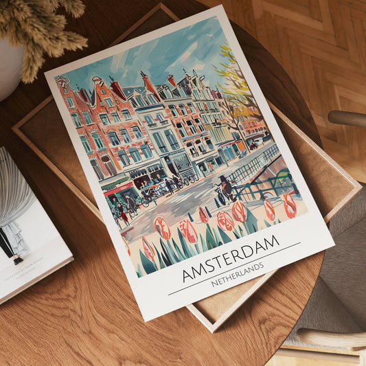 Amsterdam Tulip Canal Poster