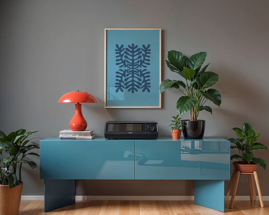 Deep Blue Symmetry Poster