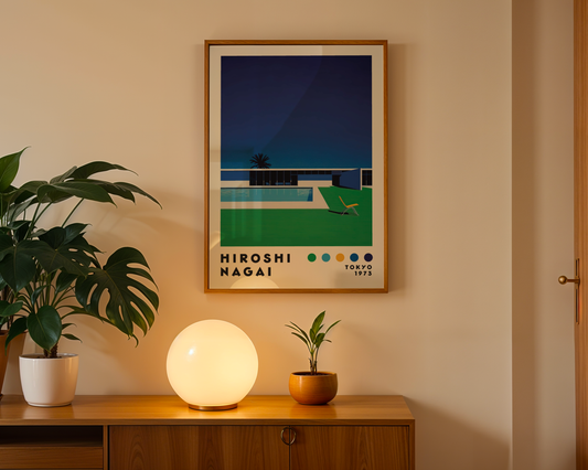 Hiroshi Nagai Minimalist Poolside Poster