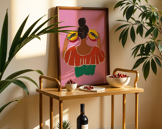 Tropical Papaya Girl Poster