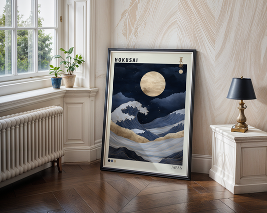 Blue Navy Hokusai Poster