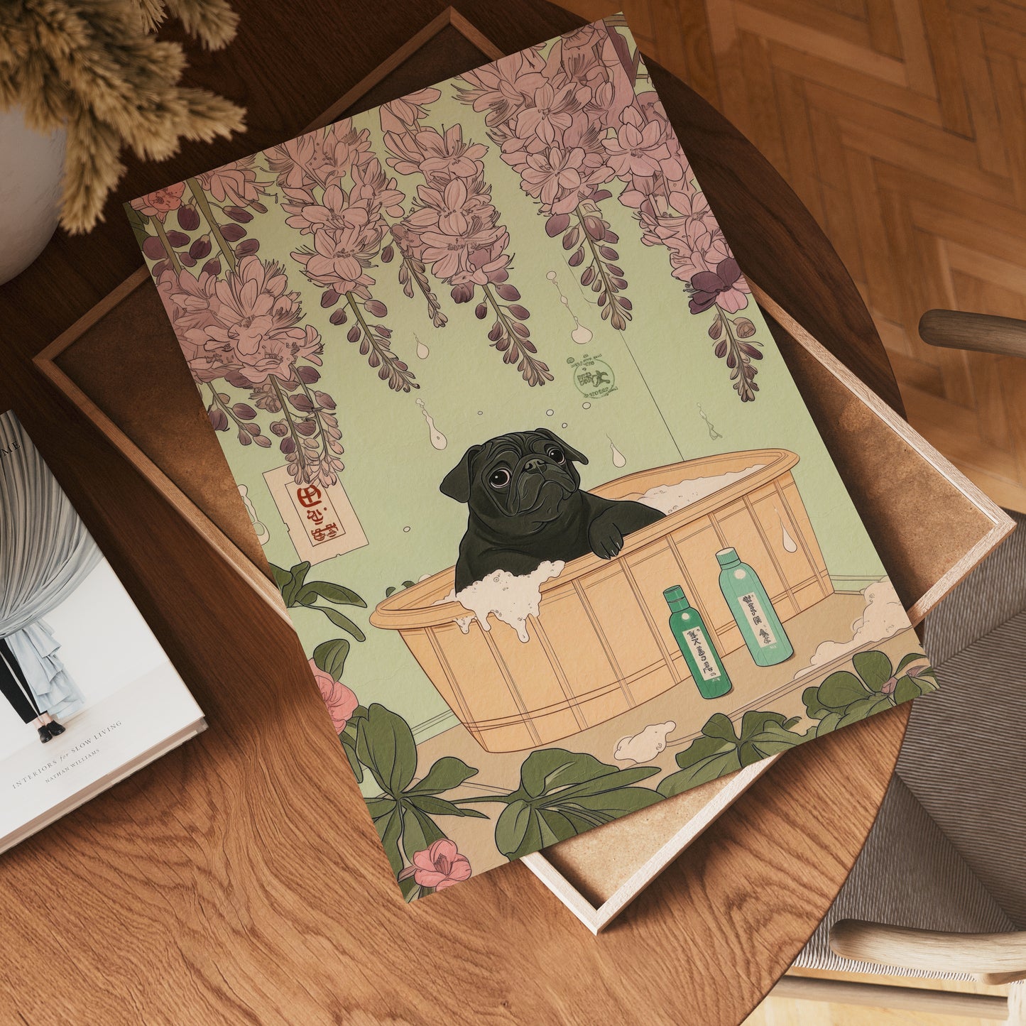 Wisteria Spa Dog Poster