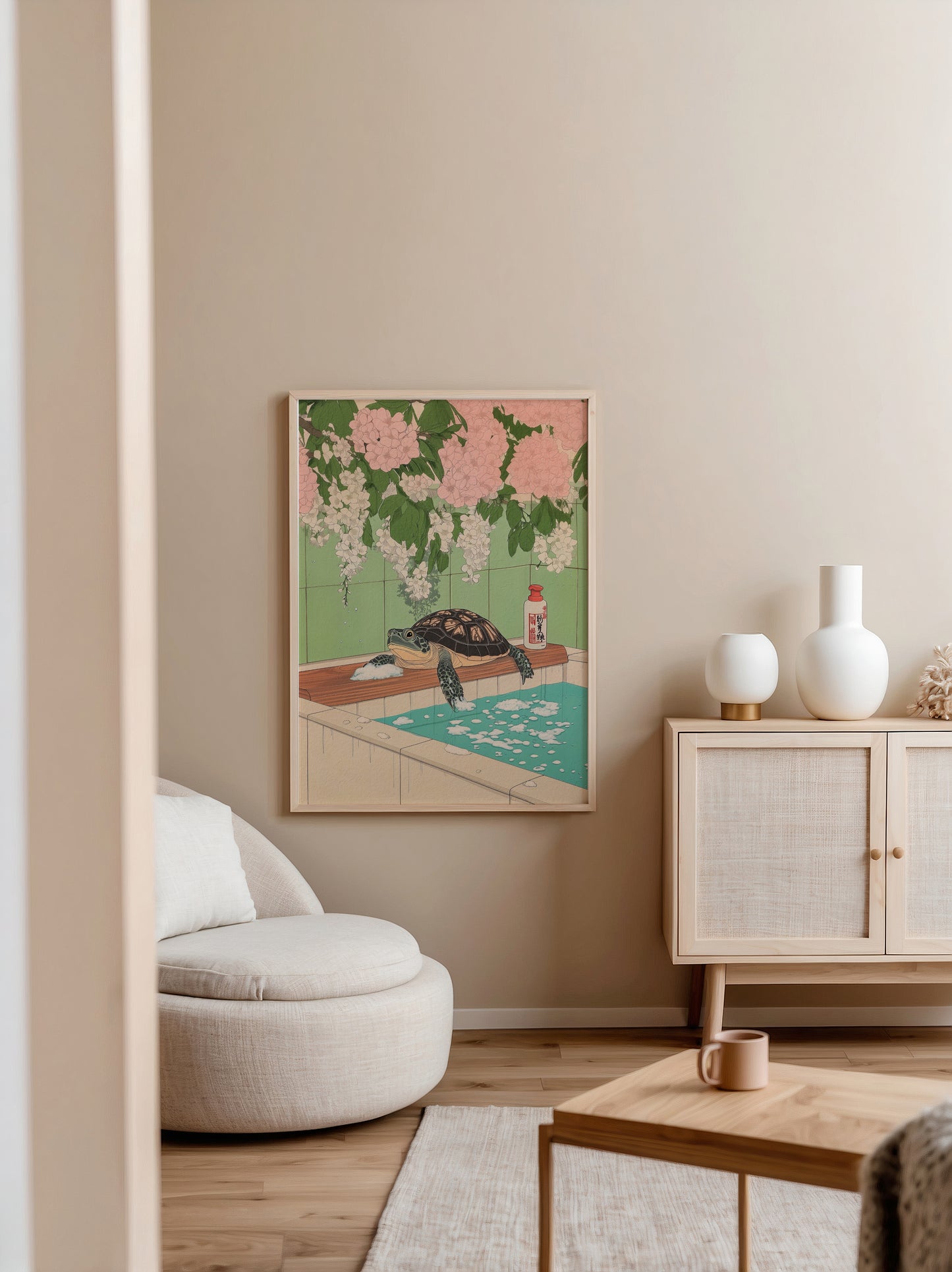 Bathing Turtle Poster