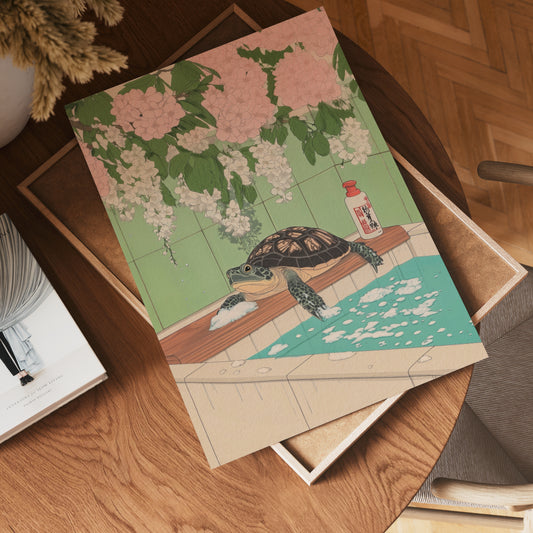 Bathing Turtle Poster