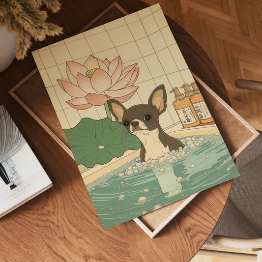 Chihuahua In Lotus Spa Poster
