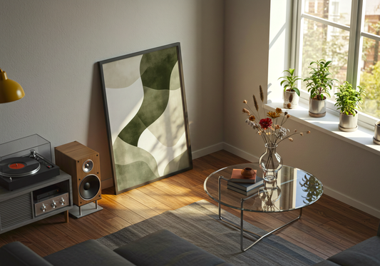 Abstract Green Shapes No.1 Poster