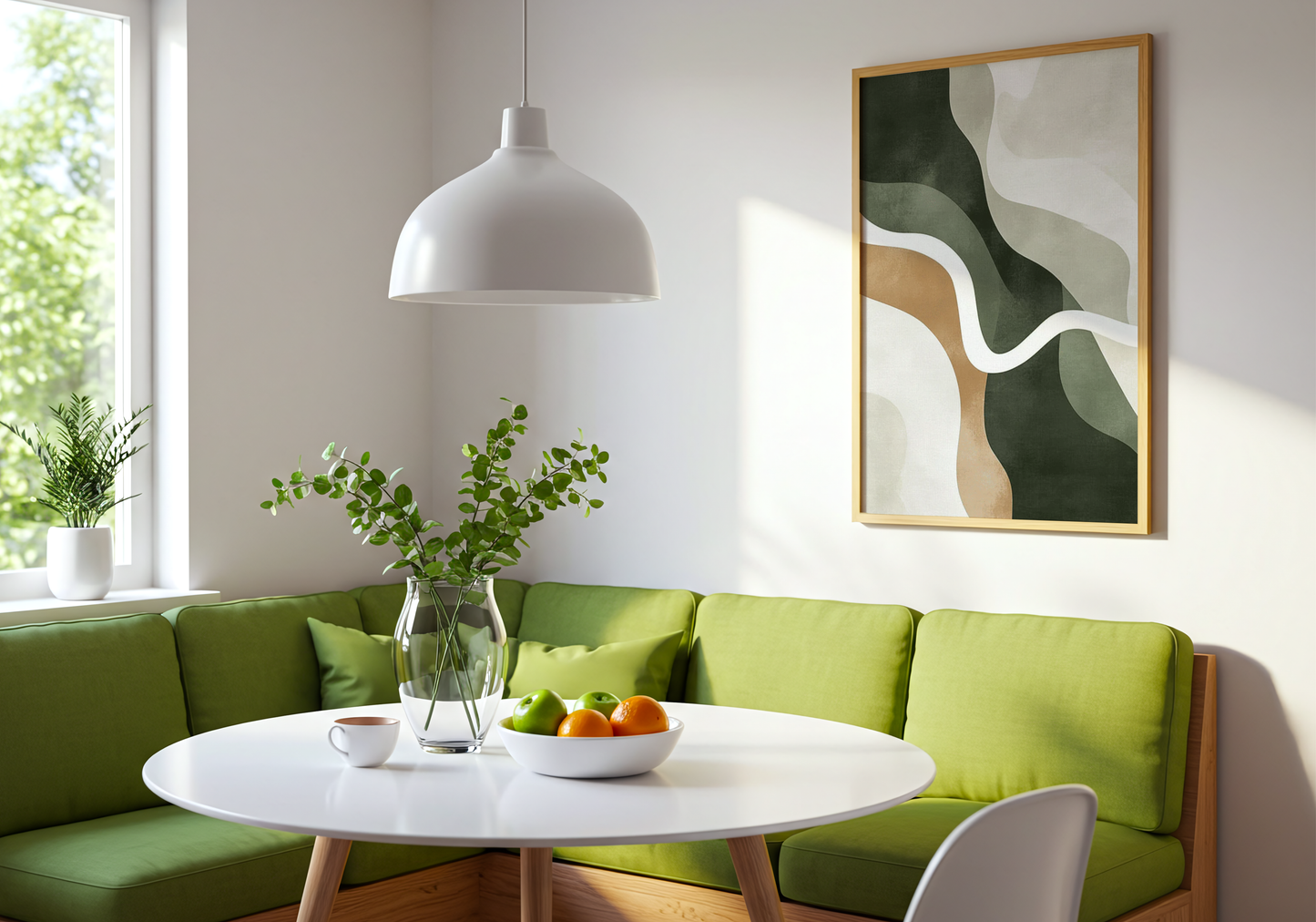 Abstract Green Shapes Poster