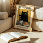 Parisian Cat Breakfast Poster
