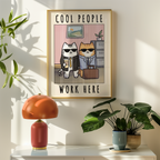 Office Cool Cats Poster
