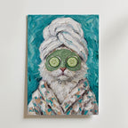 Spa Day Cat Poster – canvas utan passepartout