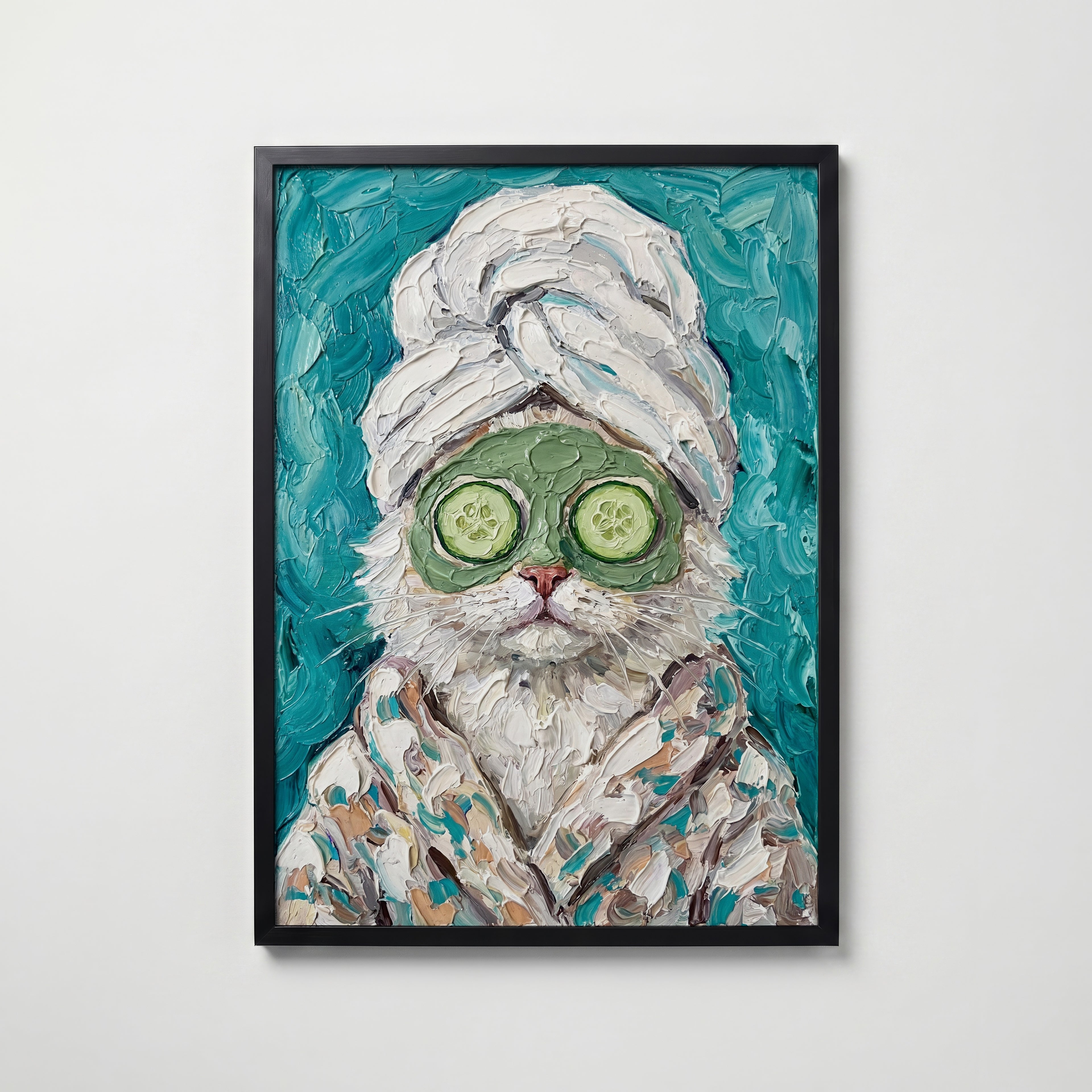 Spa Day Cat Poster – svart ram