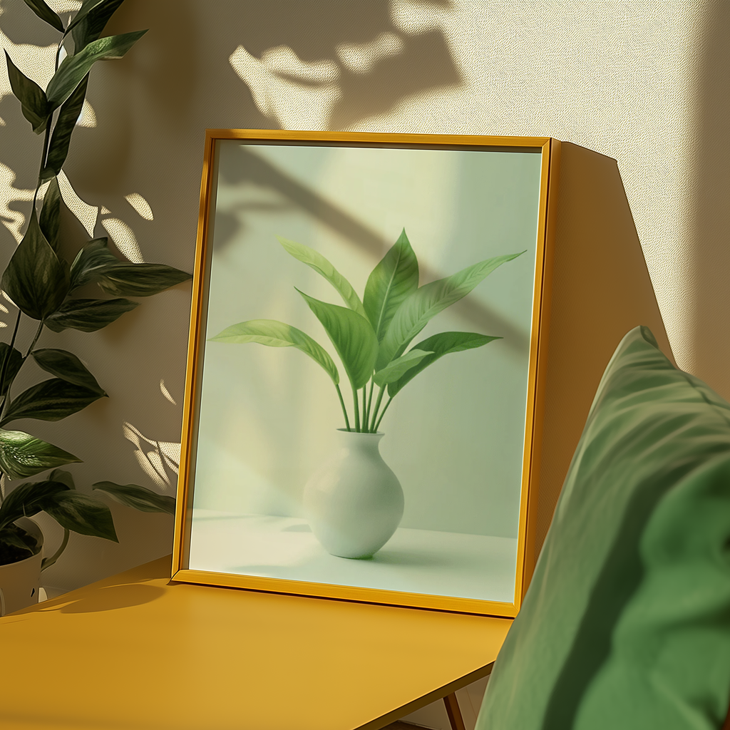 Lily Plant In Vase Poster