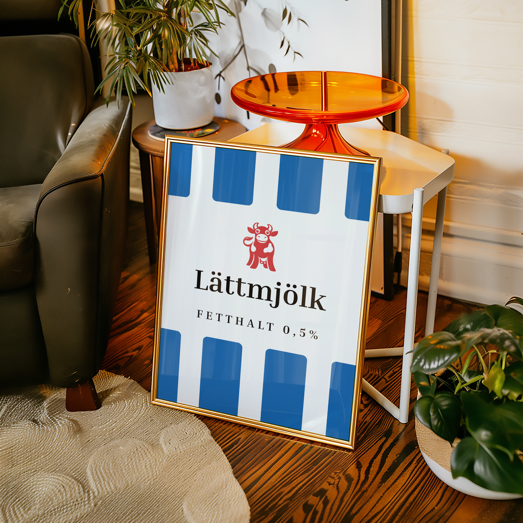 Scandinavian Mjölk Blue Label Poster