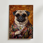 Martini Pug Poster – canvas utan passepartout
