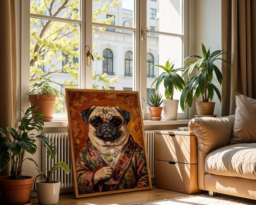 Martini Pug Poster – i rum 1