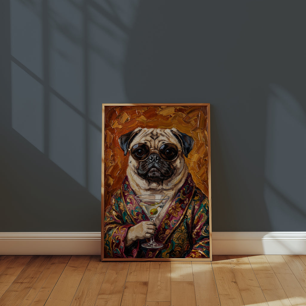Martini Pug Poster – i rum 2