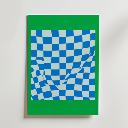 Distorted Checks Poster