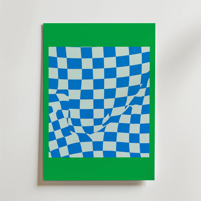 Distorted Checks Poster