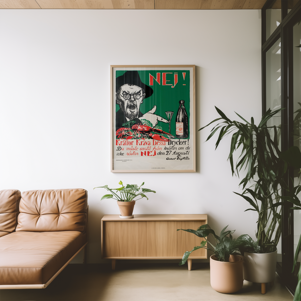 Albert Engström Kräftor Kräva Dessa Drycker Poster