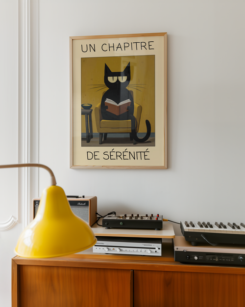 Quiet Reading Cat Poster