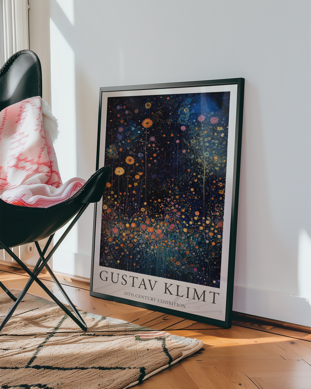 Gustav Klimt Nocturnal Blossom Field Poster – poster väggdekoration inredning – Affischer hos Bozetto