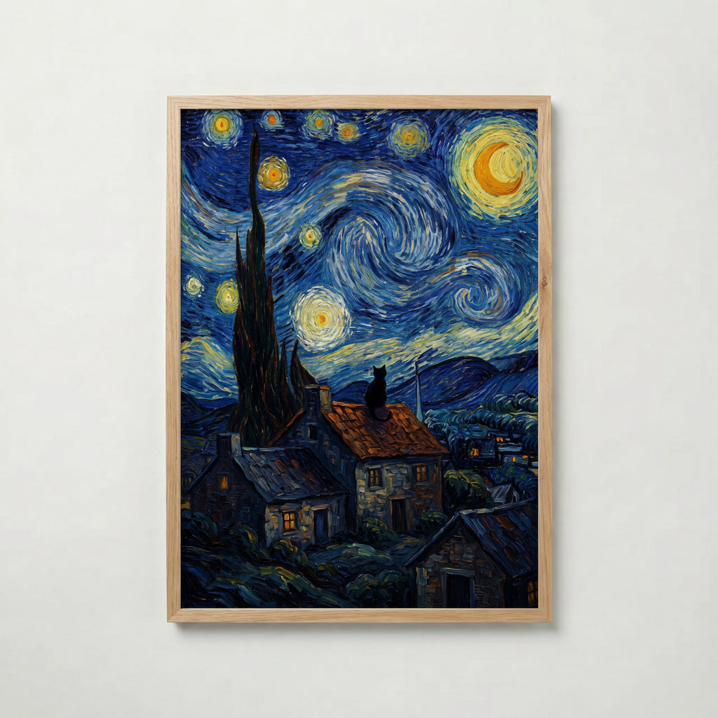 Starry Night Cat Poster – ekram