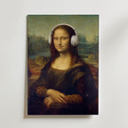 Mona Lisa Headphones Poster – canvas utan passepartout