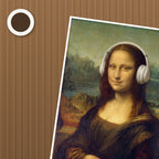 Mona Lisa Headphones Poster – närbild på papper