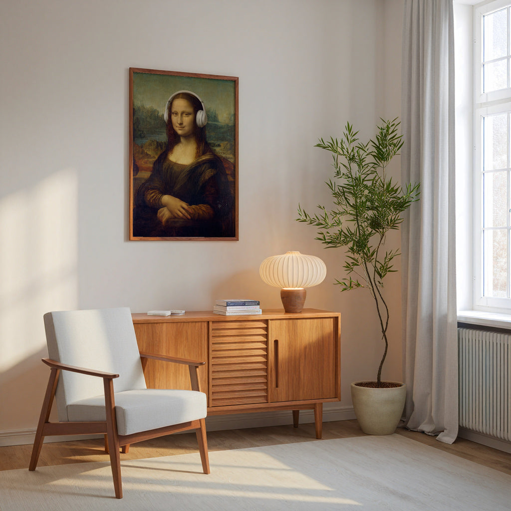 Mona Lisa Headphones Poster – i rum 1
