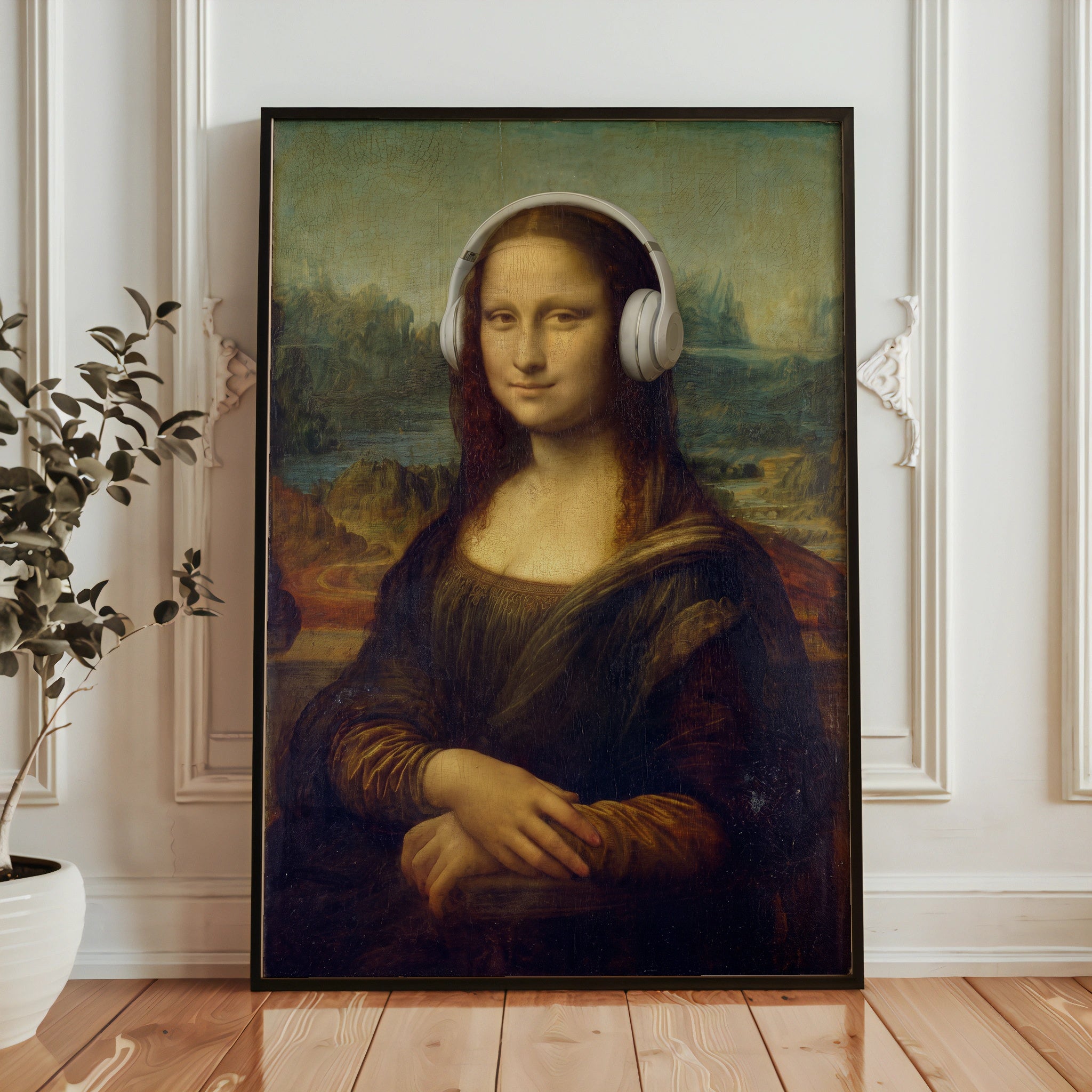 Mona Lisa Headphones Poster – i rum 2