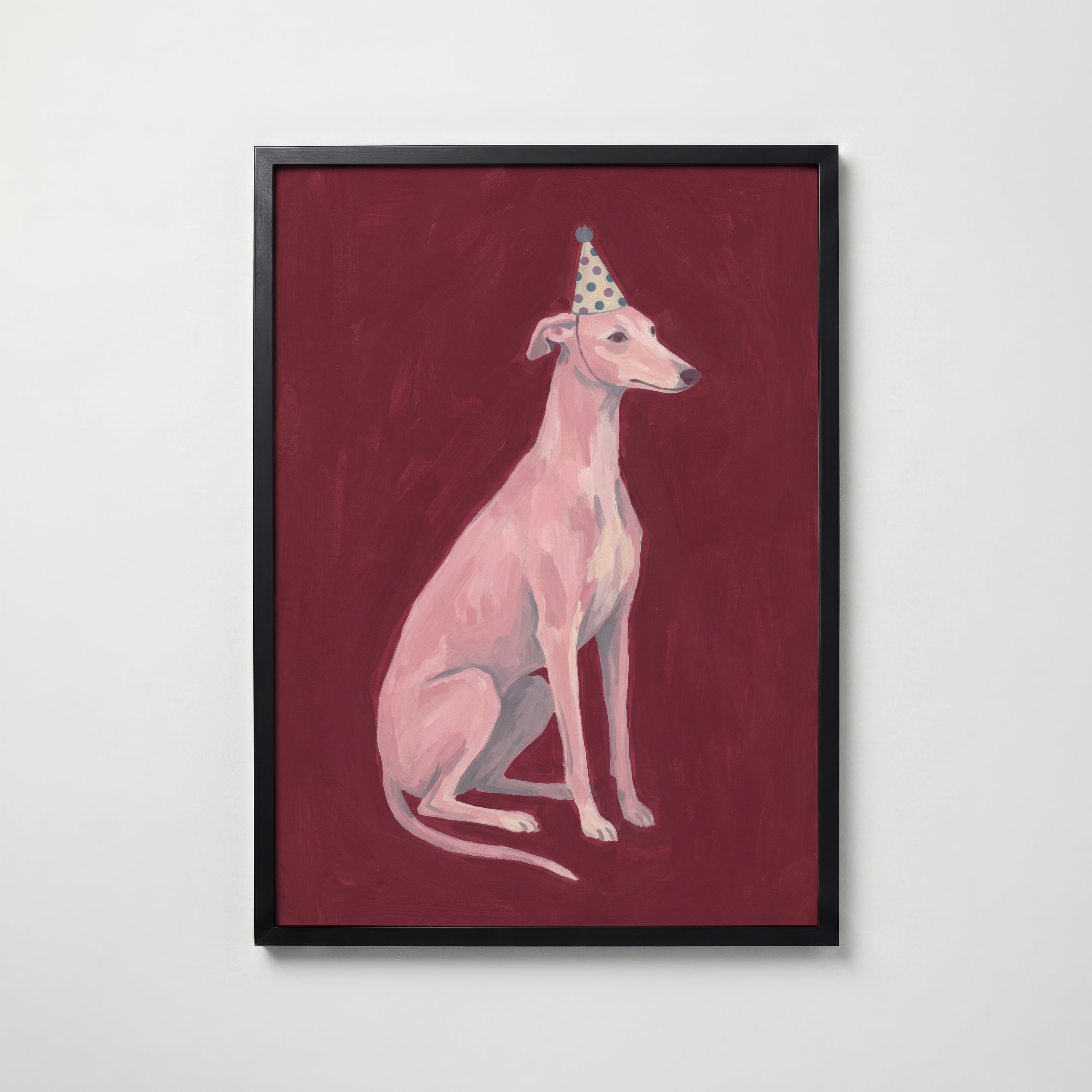 Party Greyhound Poster – svart ram