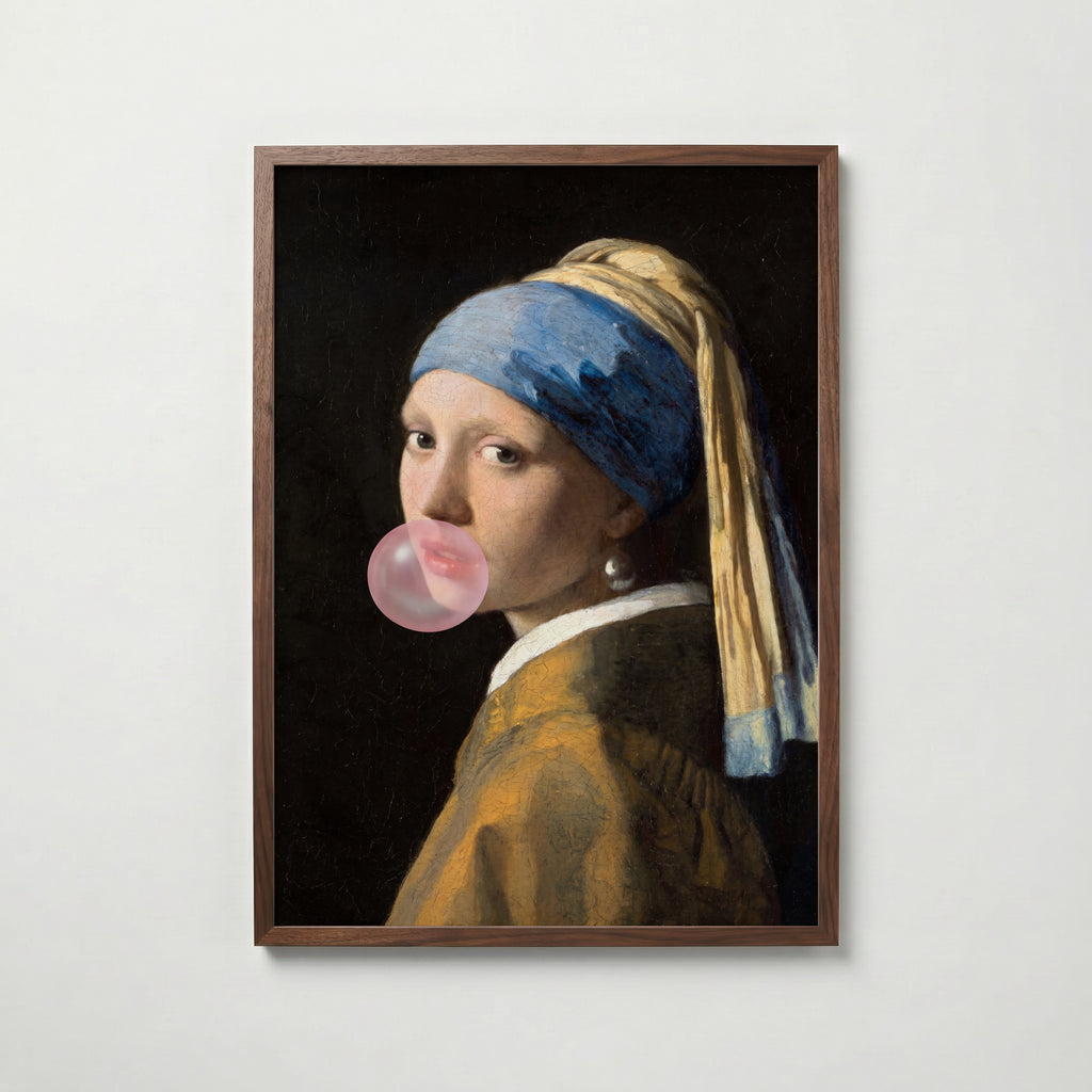 Pearl Earring Bubblegum Poster – valnötsram