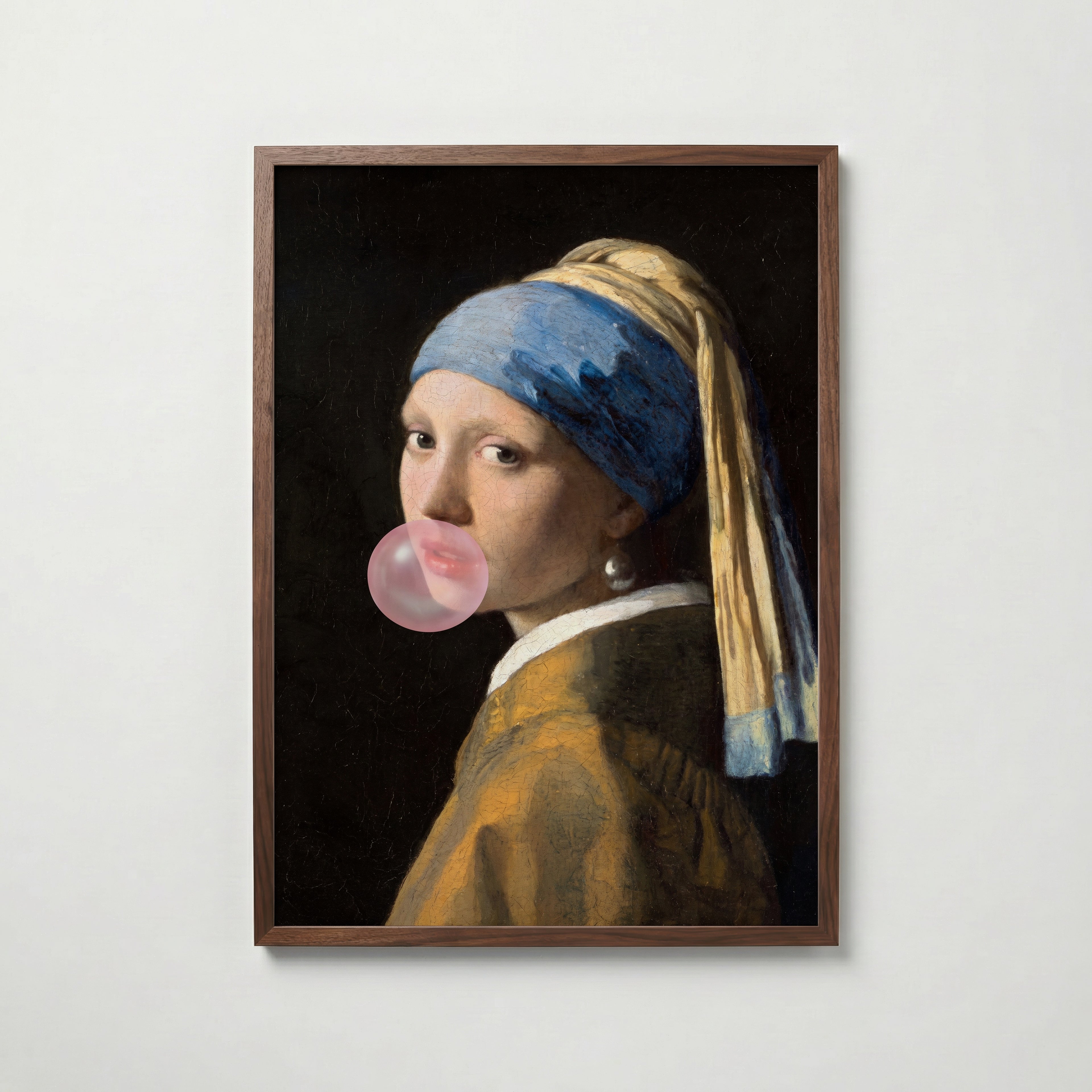 Pearl Earring Bubblegum Poster – valnötsram