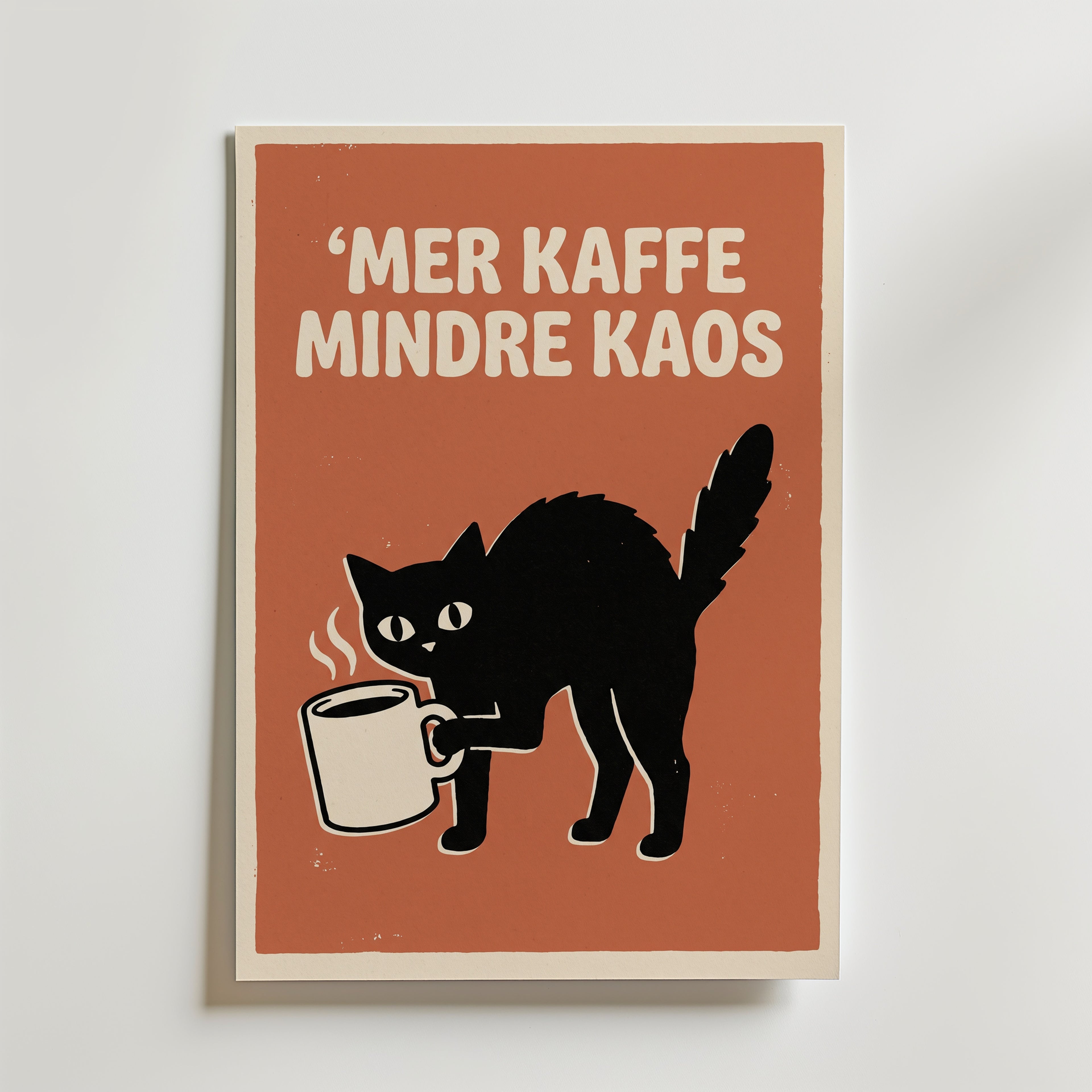 Mer Kaffe Mindre Kaos Poster – canvas utan passepartout
