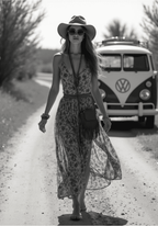 Black And White Old School Roadtrip Poster