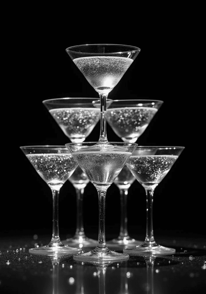 Champagne Glas Pyramid Drink Poster