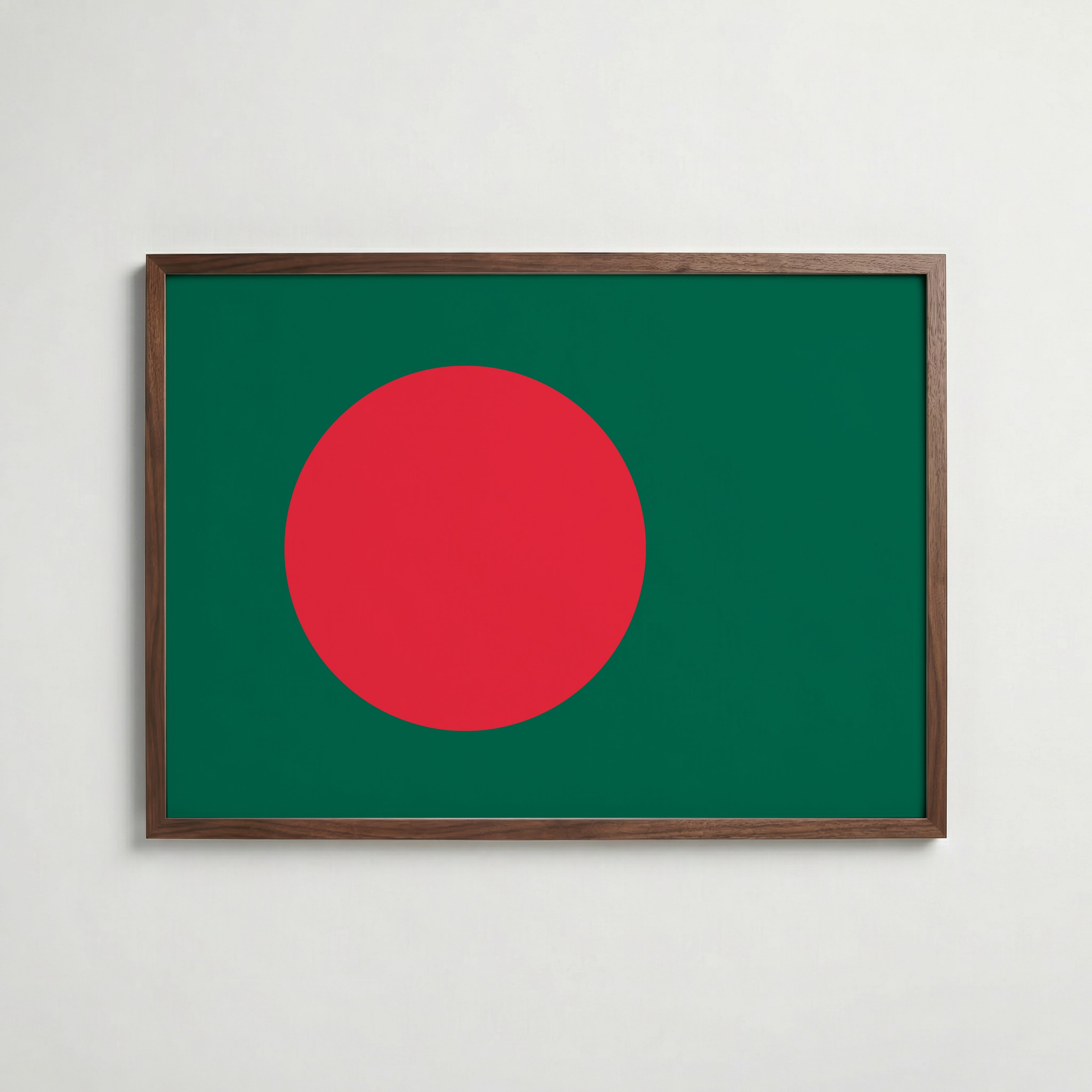 Bangladesh National Flag Poster i valnötsram – varm konstaffisch för hemmet från Bozetto